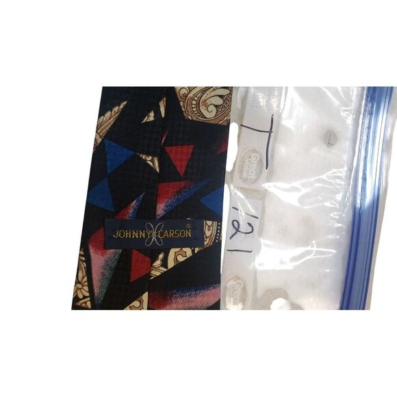 Johnny‎ Carson Neck Tie Mens Luxury Multicolor Abstract Business Church Designer - Picture 12 of 12